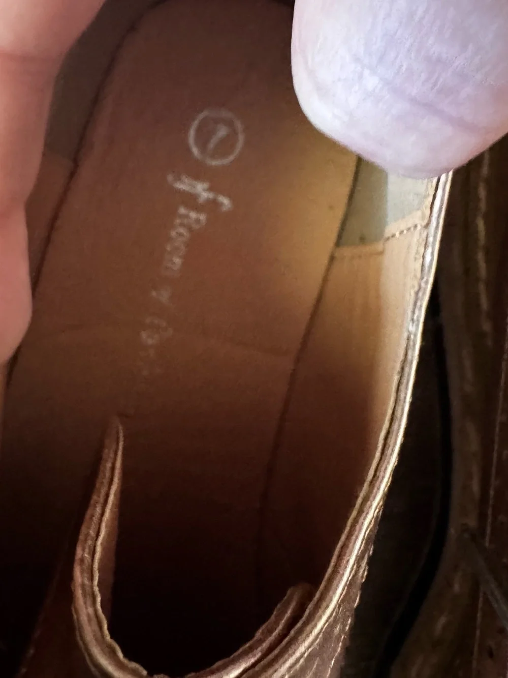 Women's Rose Gold Wingtip Platform Oxfords